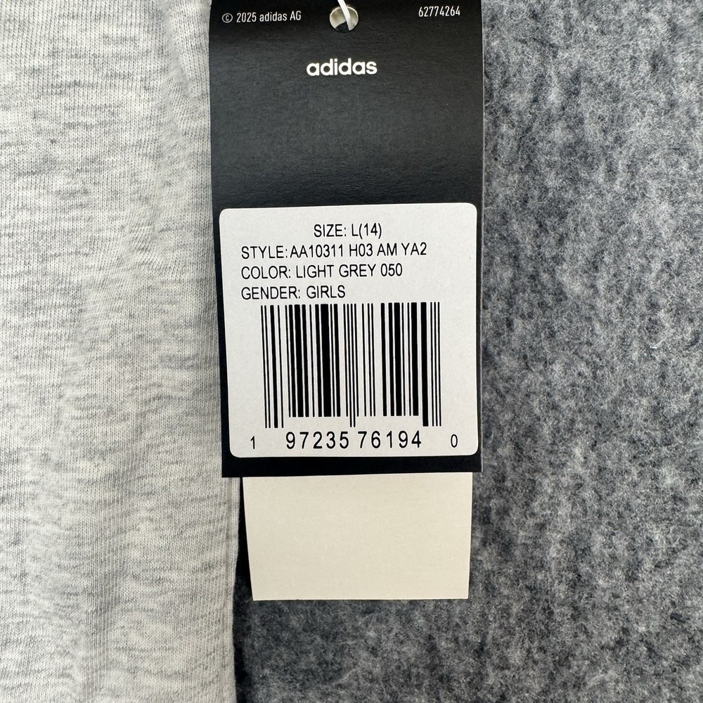 Adidas Girls Graphic Light Gray Racer Back Tank Top Size L 14 Summer Soccer NWT - Picture 2 of 8